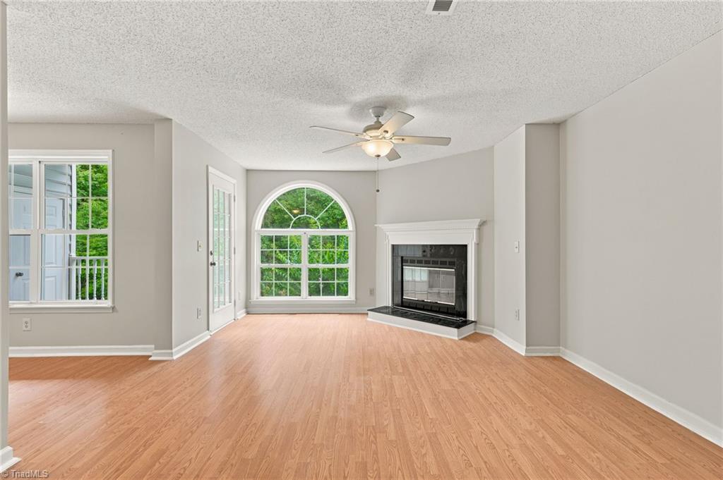 Living room with fireplace