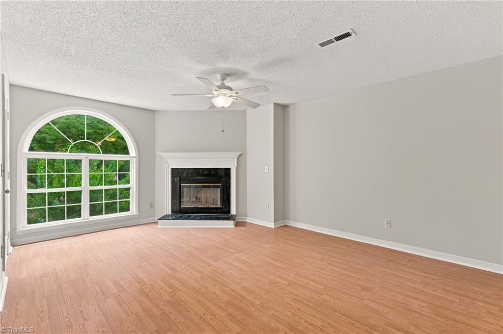 Fireplace and window